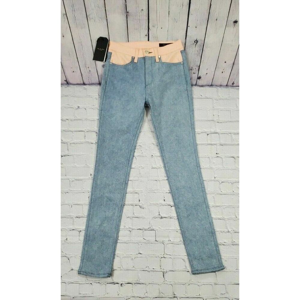 Rag & Bone Phila High Rise Skinny Jeans Nelly Prairie Stretch WOMENS SIZE 24